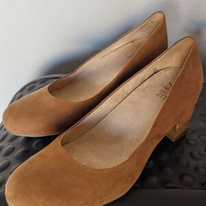 Naturalizer Brown Suede Heels | Rebecca Pump